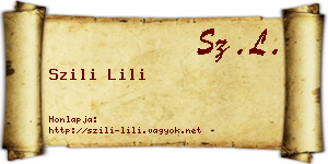 Szili Lili névjegykártya
