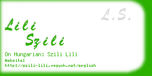 lili szili business card